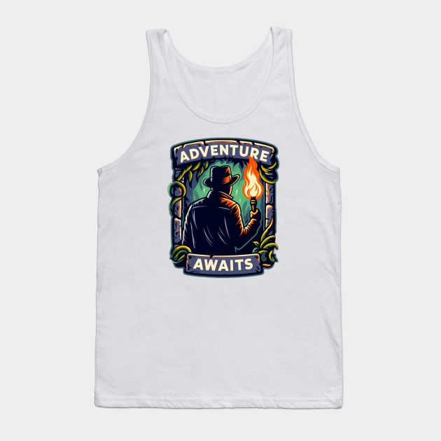 Adventure Awaits - Explorer Silhouette Tank Top by Fenay-Designs